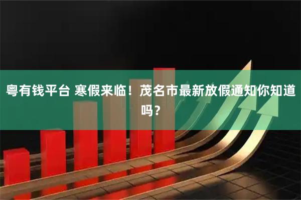 粤有钱平台 寒假来临!茂名市最新放假通知你知道吗?